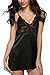 Avidlove Women Satin Nightgown Sexy Babydoll Lace Sleepwear Sexy Nighty Black