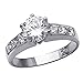 Bling Jewelry Sterling Silver Channel Set 6-Prong 1.25ct CZ Diamond Engagement Ring