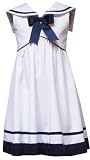 New White Navy Sleeveless Empire Nautical Dress 2T to 6X