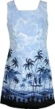 Short Tank Dress - Women's Pineapple's View Square Neck Hawaiian Aloha A Line Dress - Regular and Plus Size