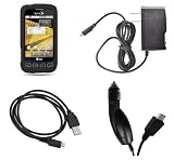 LG Optimus S (Sprint) Combo Pack – Black Premium Silicone Cover Case + Wall Charger + Car Charger + USB Data Cable