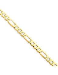 4mm, 14 Karat Yellow Gold, Flat Figaro Chain - 18 inch