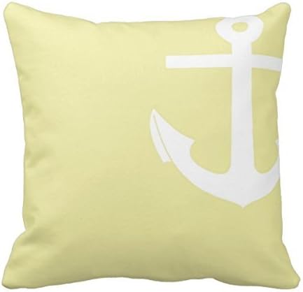 Generic Yellow Nautical Anchor Pillow Throw Pillow Case Sofa Decorative Home Custom Cushion Cover 18 X 18 Inch