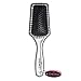 Donna Collection Small Metallic Silver Paddle Hair Brush, Black