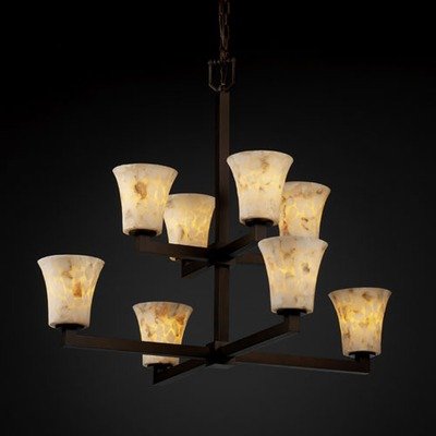 Alabaster Rocks Modular Eight Light Chandelier Metal Finish: Dark Bronze, Shade Option: Oval