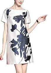 Sexy Summer Winter Cotton/Leather/Polyester/Wool General Print Short Sleeves Prom Dress/Party Dress/Mini Dress 