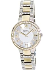 Fossil Womens ES3503 Virginia Analog Display Analog Quartz Silver Watch