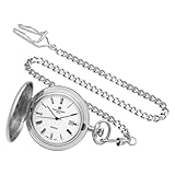 IMAGE OF Charles-Hubert, Paris Rhodium-Plated Quartz Pocket Watch