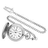 Charles-Hubert, Paris Rhodium-Plated Quartz Pocket Watch by Charles-Hubert, Paris