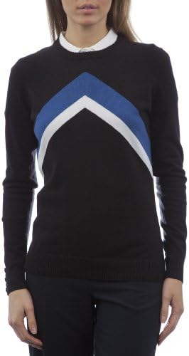 Glenmuir Ladies' 100% Supersoft Cotton Crew Neck Golf Sweater with Chevron Design