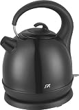 New - 1.7L Stainless Cordless Kettle with Black Coating by SUNPENTOWN
