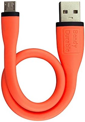 10inch Orange Bendy &amp; Durable Micro USB 2.0 Cable Charging &amp; SYNC for Android BlackBerry Windows Phone,Short 25cm Micro USB to USB Cable for Power Bank/Car Charger (10inch Orange, Pantone ID:805C)
