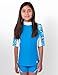 Tuga Girls Seaside S/S Rash Guard (UPF 50+), Aquamarine, 6/7 yrs