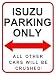 Isuzu Parking Only 30 X 40cms Large Metal Wall Sign