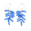 Anna Perrone Blue Dagger Bead Earrings Finished with .925 Sterling Silver