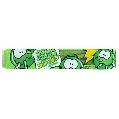 Sour Punch Straws, Zappin' Apple, 2-Ounce Packages (Pack of 24) by Sour Punch