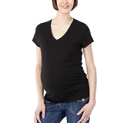 Liz Langeandreg; for Targetandreg; Maternity Basic Pocket V-Neck Cotton Top - Ebony
