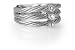 Jewelry : 18K White Gold Matte-Finish Three-Strand Wire Ring, Enhanced with Three Bezel Set Diamonds.