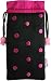 Jazzd Polka Dot Silk Eyeglass Pouch 6701 - Black & Fuschia
