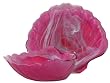 Colorful Recycled Art Glass Large Raspberry Red Scallop Bowl 11.5"D, 5"H
