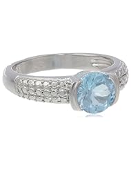 Sterling Silver Sky Blue Topaz Round Solitaire Ring, Size 7