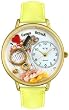 Whimsical Watches Unisex Cross Stitch Gold Watch G0450010