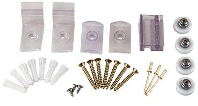 CRL Brite Gold Anodized Frameless Sliding Shower Door Hardware Package for 1/4 Glass