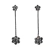 Earrings - E125 - Swarovski Crystal Flower Drop ~ Black Diamond (Gray / Grey)