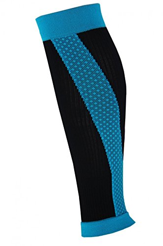 Shin Splint Compression Sleeves By Run Forever Sports - Health & Fitness Accessories for Men & Women - Ideal for Running, Cycling, Nurses, Maternity & More (Blue, Large)