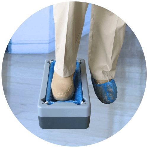 100 Disposable Overshoes Shoe Covers which can be used with or without the NEW Easy Use Kwik Kover Disposable Shoe Cover Overshoe Dispenser for Hygiene Areas, Boats, Yachts, Food Production, Crime Scenes, Show Homes. So Easy to Use they will be Used