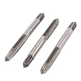 uxcell HSS製 　プラグタップ　高速度鋼　ラウンドシャンク　メトリック M6 x 1mm 60mm長 　3フルー 　3個