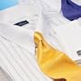 Long Staple Cotton Broadcloth Fading Stripe White Tab Collar White French Cuffs