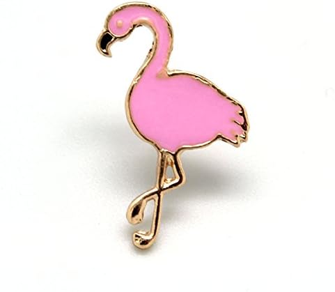 Code Collection Cute Vividing Animal Cat Bird Rabbits Dog Floral Brooch Pins Badge for womens children (flamingos)
