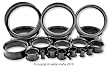 BLACK PVD COATED STEEL DOUBLE FLARE TUNNELS TDFBK00 -00G(10MM)