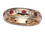 0.85 cttw Genuine Ruby Eternity Band by Karina B(tm) - Platinum, 18kt White or Yellow Gold