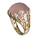 18K Rose Gold Pink Topaz, Rose Quartz and Diamond Ring (17.70ctw)