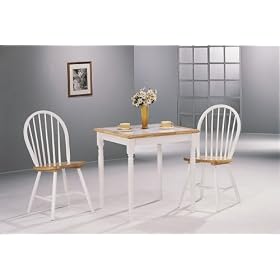 3 Piece Natural-White Dinette Set By Coaster Furniture by Coaster