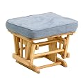 Sleigh Ottoman- Natural/ Blue