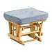 Baby : Stork Craft Matching Ottoman In Natural With Blue Cushion
