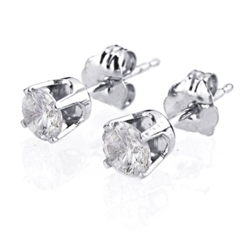 14k White Gold, Round, Diamond Stud Earrings (1/2 cttw, J-K Color, I2-I3 Clarity) under The Jewelry Store