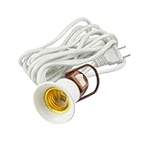 uxcell ランプソケット ソケット2.8Mパワーコードスクリュー E27電球 AC 220V-250V 5W-100W