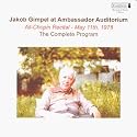 Jakob Gimpel at Ambassador Auditorium: All-Chopin Recital, May 11th, 1978