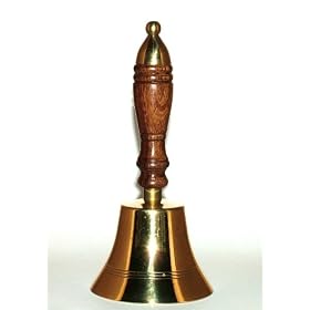 1317 Solid Brass Ornate Traditional School/Reception Hand Held Bell
