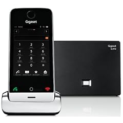 Gigaset SL910 DECT Schnurlostelefon (8.13 cm (3.2 Zoll) Touchscreen, Bluetooth, Mini-USB, Freisprechfunktion) metall/pianoschwarz