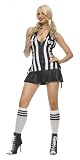 Leg Avenue 3pc. Half Time Referee w/ lace up side dress,knee socks, and whistle 83412 (BLACK/WHITE,SML/MED)