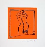 Embrace Light Orange by Alfred Gockel,13 in. x 14.1 in.