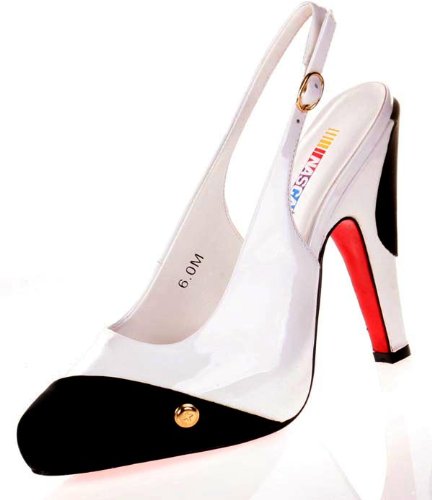 NASCAR Mable Womens Dress Shoes Heels Pumps White/Black
