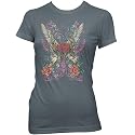 Flying Heart Tattoo Ladies Fine Jersey T-Shirt, Asphalt, M