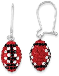 Sterling Silver Swarovski Elements Athens Spirit Football Earrings