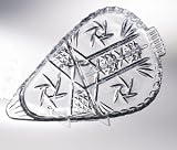 24% CRYSTAL 11.25 INCH SECTIONAL RELISH DISH